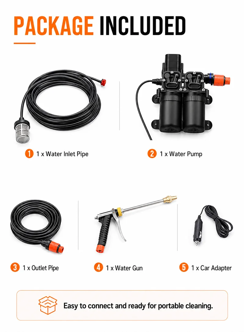 96W 12V High-Pressure Car Wash Tool Gun Pump With Power-Off Function β photo 7