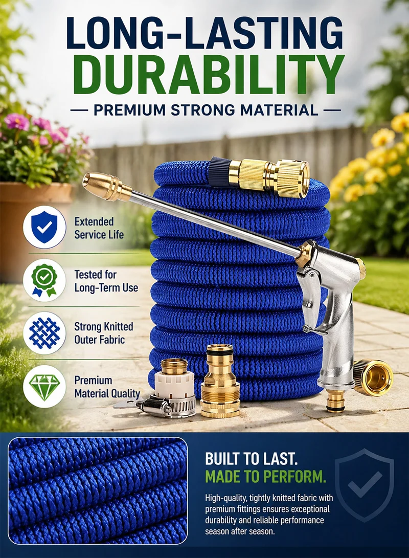 30m Latex Expandable Long Spray Hose With Solid Brass Fittings β photo 3