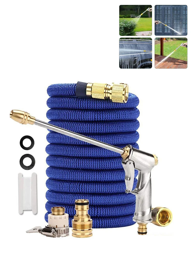 30m Latex Expandable Long Spray Hose With Solid Brass Fittings — photo 4