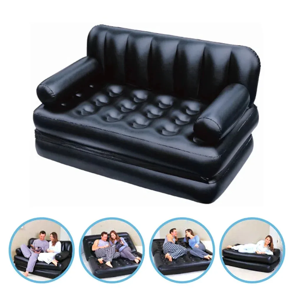 5-In-1 Double Multifunction Inflatable Fashion Air Sofa Queen Double Bed Mattress (L188 x W152 x H64)cm — photo 3