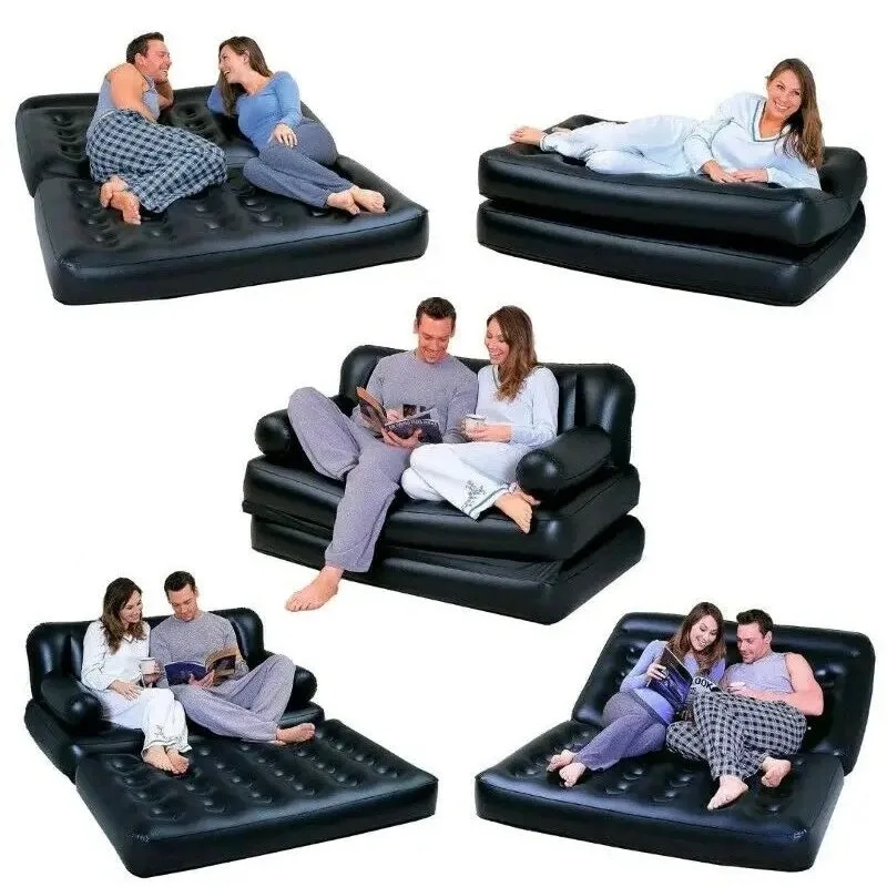 5-In-1 Double Multifunction Inflatable Fashion Air Sofa Queen Double Bed Mattress (L188 x W152 x H64)cm — photo 4