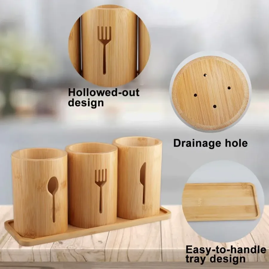 Bamboo Organiser Multi-Slot Utensil β photo 6