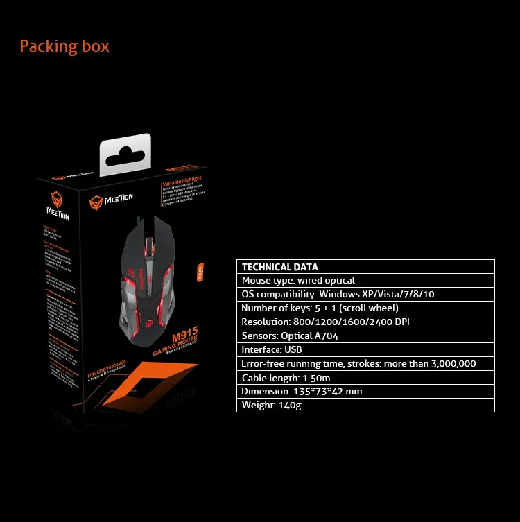 Meetion M915 Breathing LED Backlit Gaming Mouse β photo 5