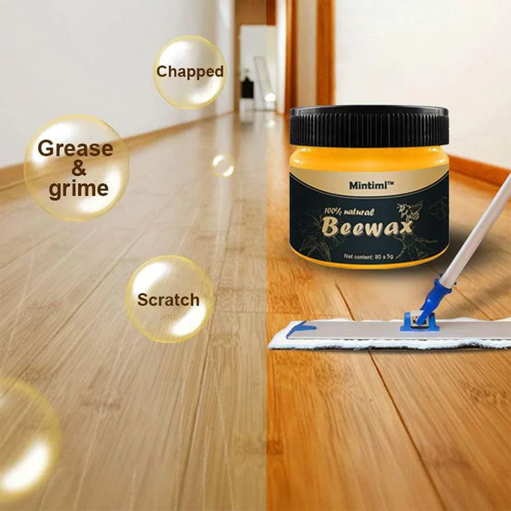 Floor Polishing Wood Care Beeswax Natural Polishing Wear-resistant Wax Detergent Sponge β photo 2