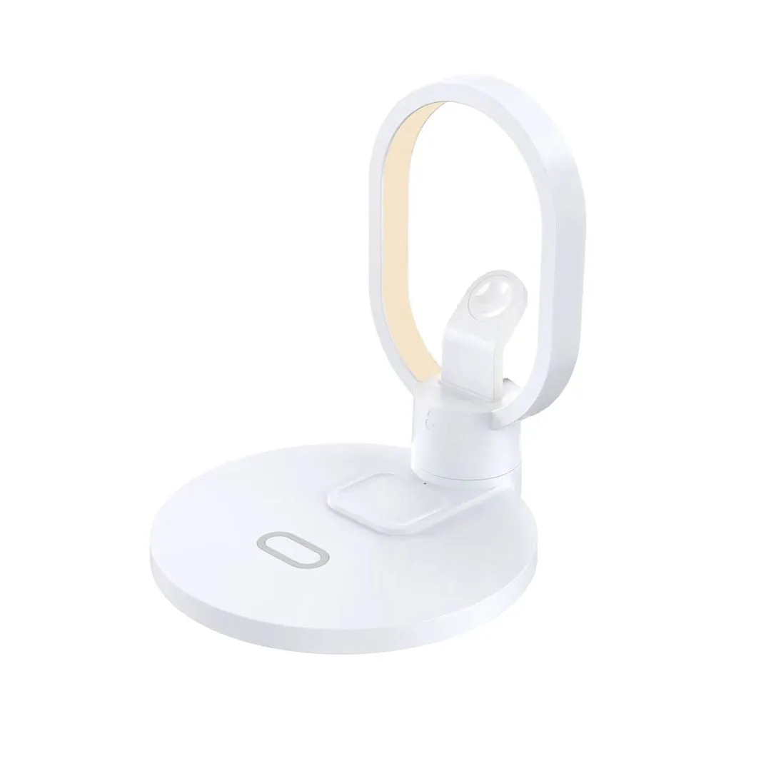 4 in 1 Night Light Wireless Charger for Apple Watch Airpods 15W Fast Charging Station White — photo 4