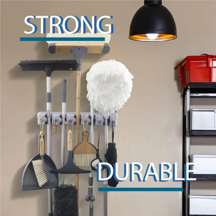 Broom and Mop Holder with 5 Compartments β photo 2