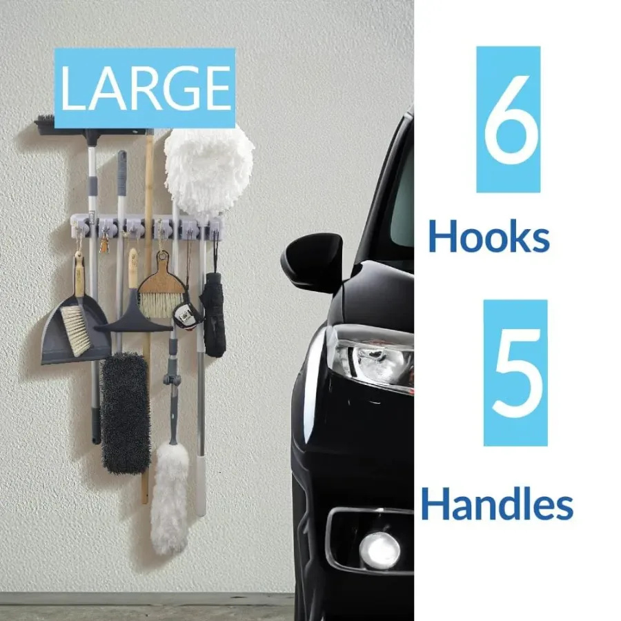 Broom and Mop Holder with 5 Compartments β photo 4