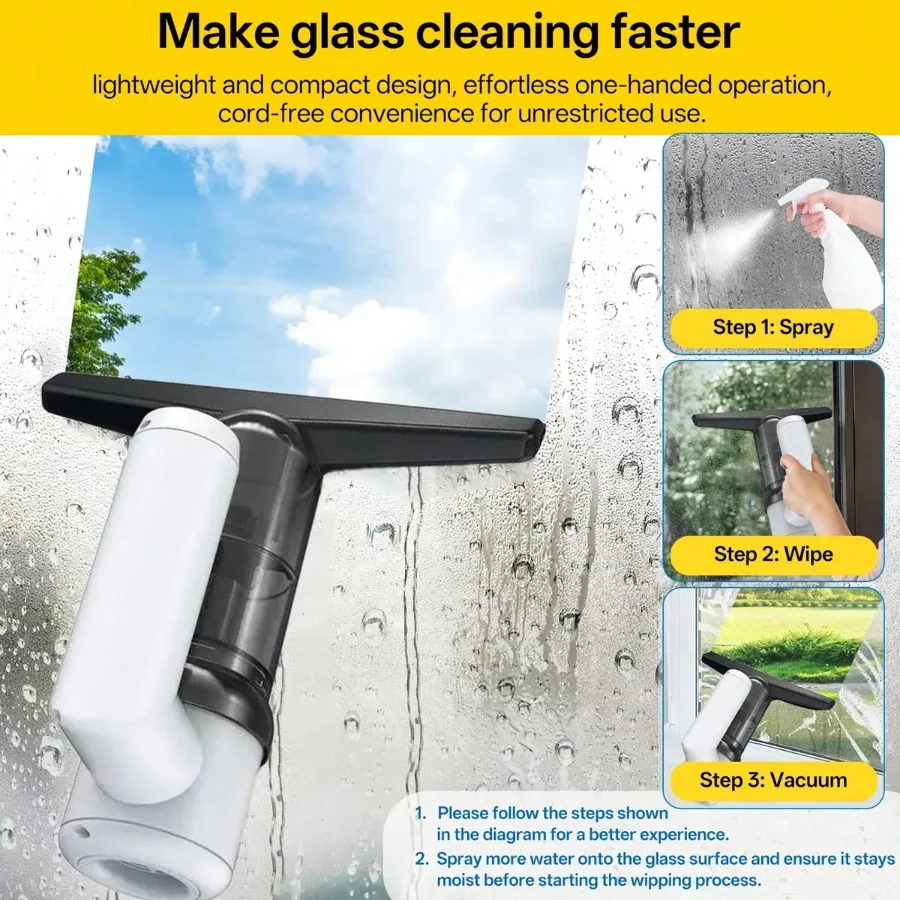 5 in 1 Cordless Window Vacuum Cleaner Set 2000mAh β photo 2