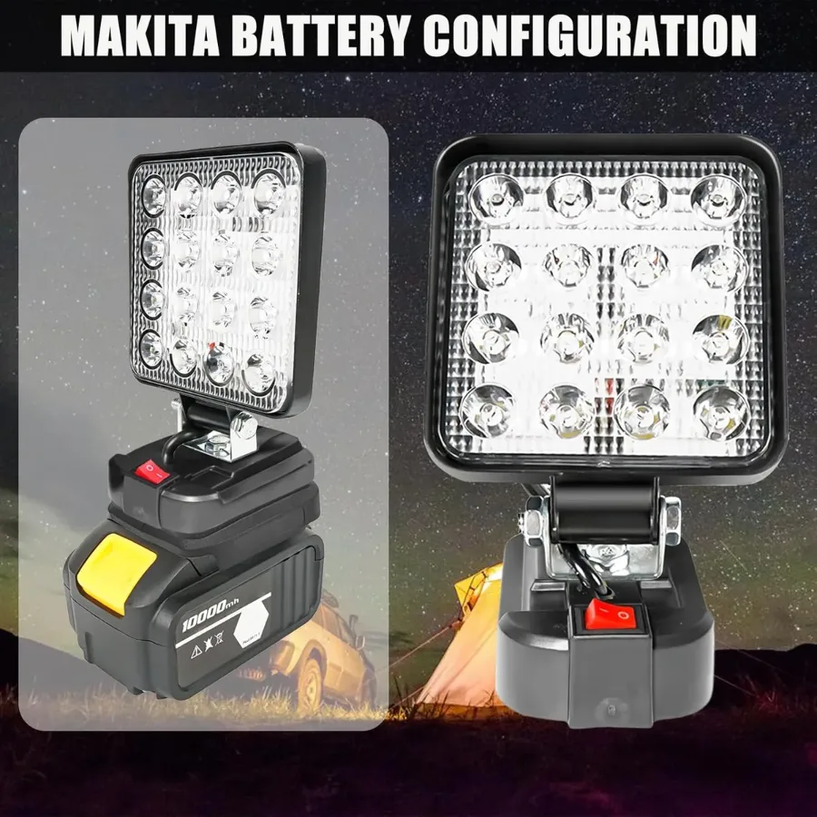 LED Work Light Battery Portable - Lamp Multifunctional Spotlight Torch β photo 2