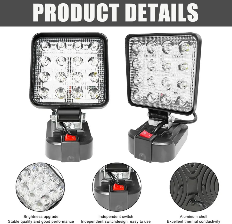 LED Work Light Battery Portable - Lamp Multifunctional Spotlight Torch β photo 5