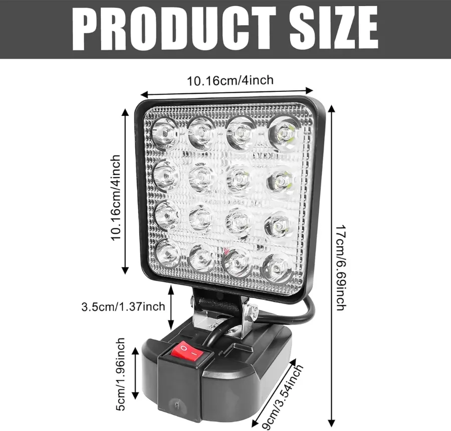 LED Work Light Battery Portable - Lamp Multifunctional Spotlight Torch β photo 6
