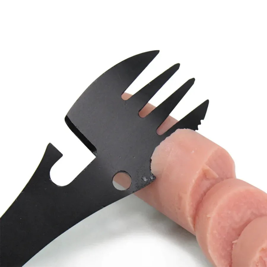 Table Spoon Fork Multitool Portable Can Or Bottle Opener Multi Tool Cutlery Spork Camping Picnic Utensil Stainless Steel β photo 3