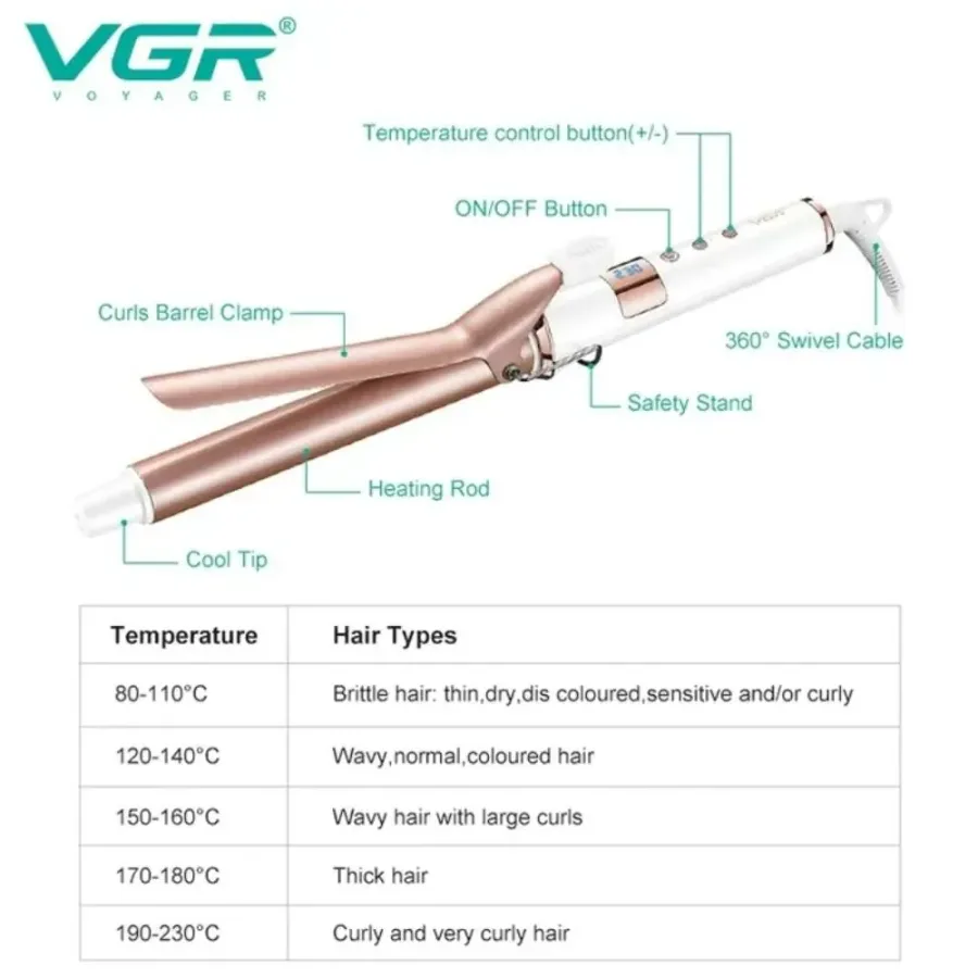 VGR Professional Hair Curling Iron Wand — photo 9