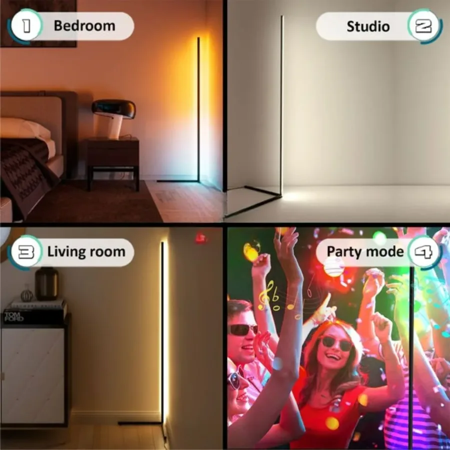 Smart RGB LED Corner Lamp Remote & Phone App Control β photo 5