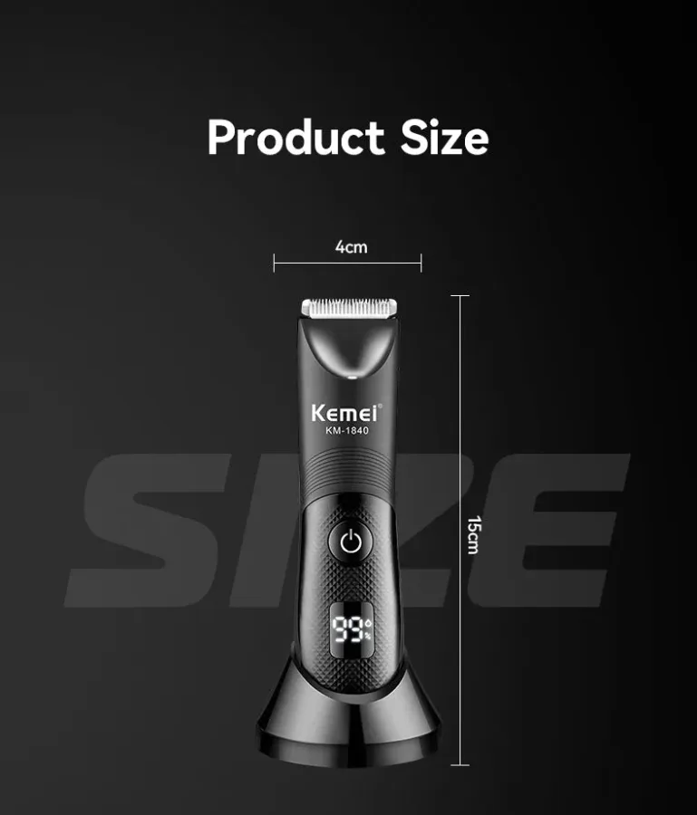 Waterproof Body Groomer With Skin Friendly Blades Kemei Hair Trimmer β photo 6