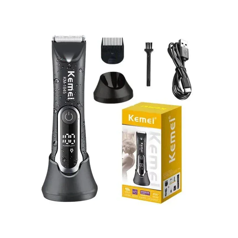 Waterproof Body Groomer With Skin Friendly Blades Kemei Hair Trimmer — photo 7