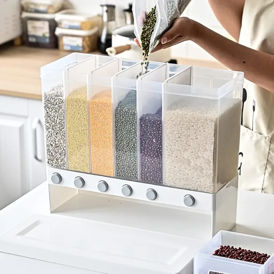 Multifunctional Household Food Storage Rice Bucket Dispenser — photo 3