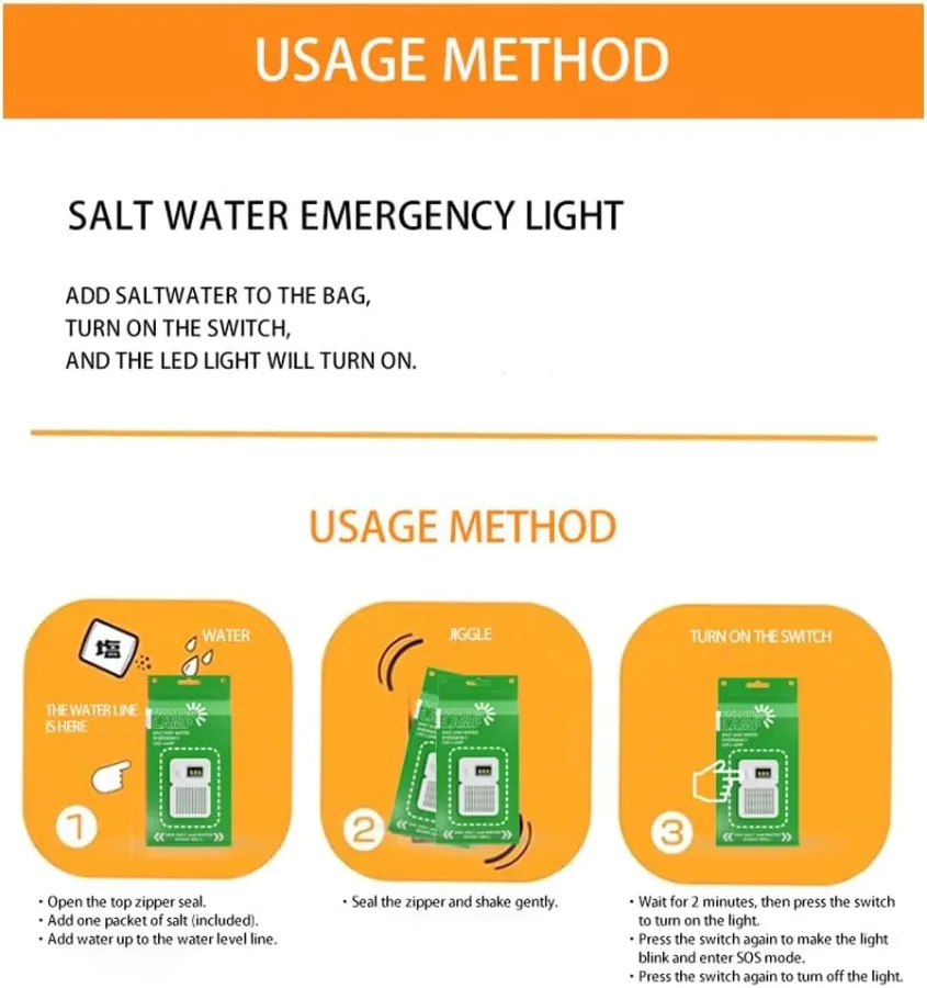 Portable Salt Water LED Lamp for Camping, Hiking & Emergencies. β photo 10