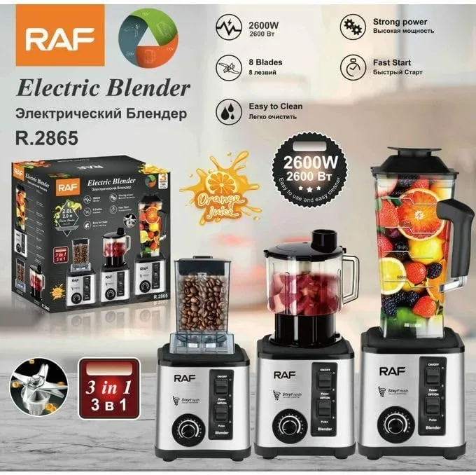 RAF 2600W Electric Blender + Chopper 3-in-1