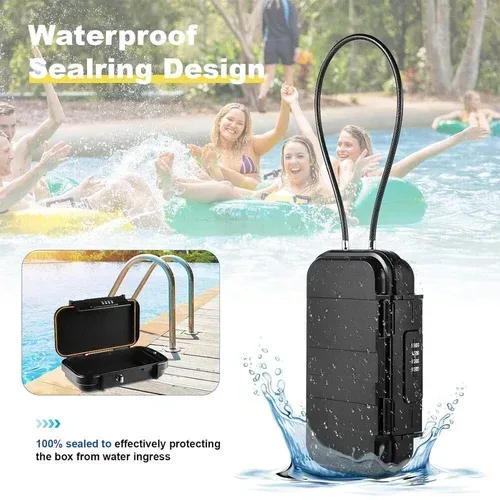 Portable Safe Box with Code, Waterproof & Anti-Theft for Beach with Wire Rope — photo 2
