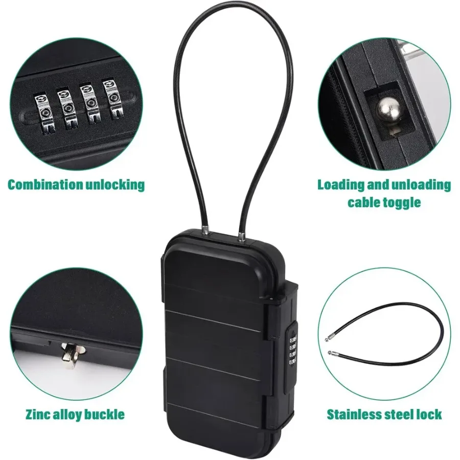 Portable Safe Box with Code, Waterproof & Anti-Theft for Beach with Wire Rope β photo 4