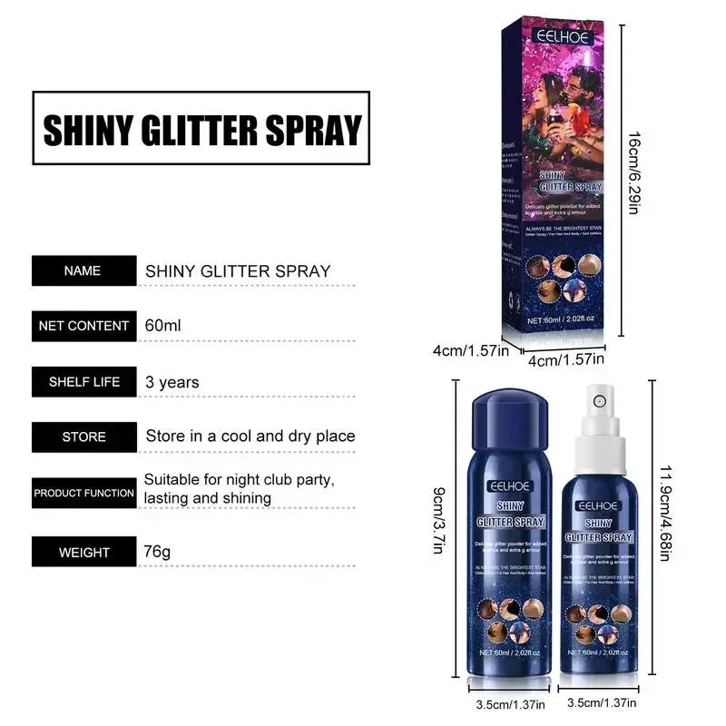 Shiny Glitter Spray Body Glitter Spray, Hair Glitter — photo 6