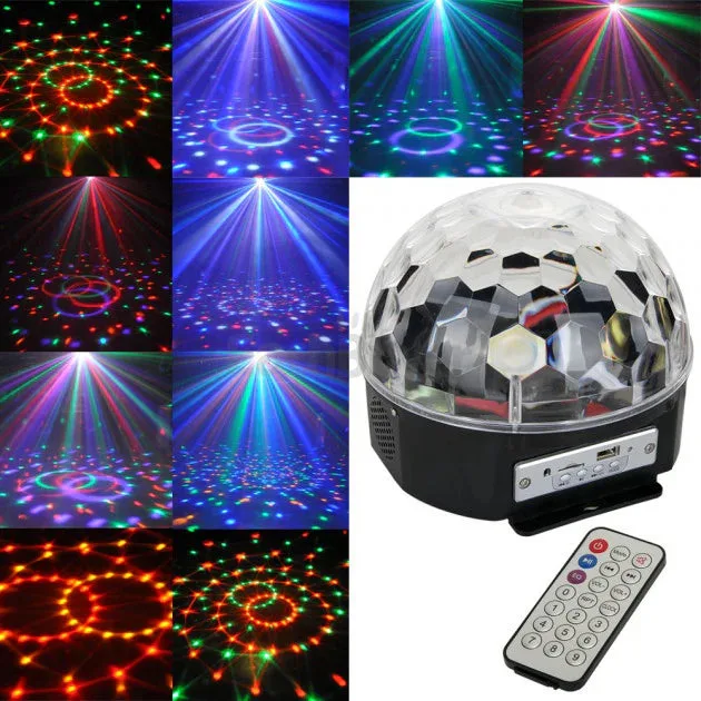 Bluetooth MP3 LED Disco Light Crystal Magic Ball Rotating Stage Lamp β photo 2