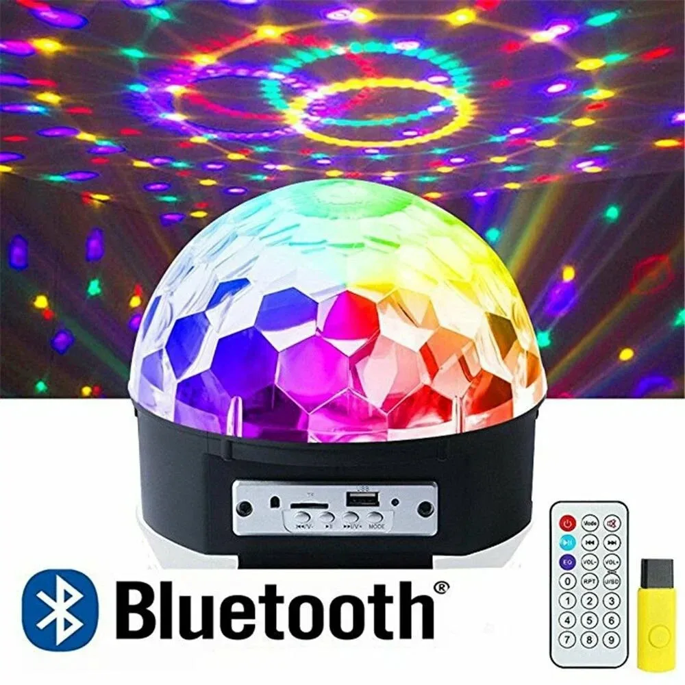 Bluetooth MP3 LED Disco Light Crystal Magic Ball Rotating Stage Lamp