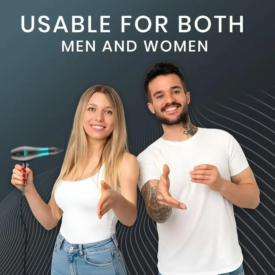 VGR V455 Professional Hair Dryer for both men and women, Independent Cool Shot, 3 Heat and 2 Speed Settings, Detachable Rear Cover β photo 3