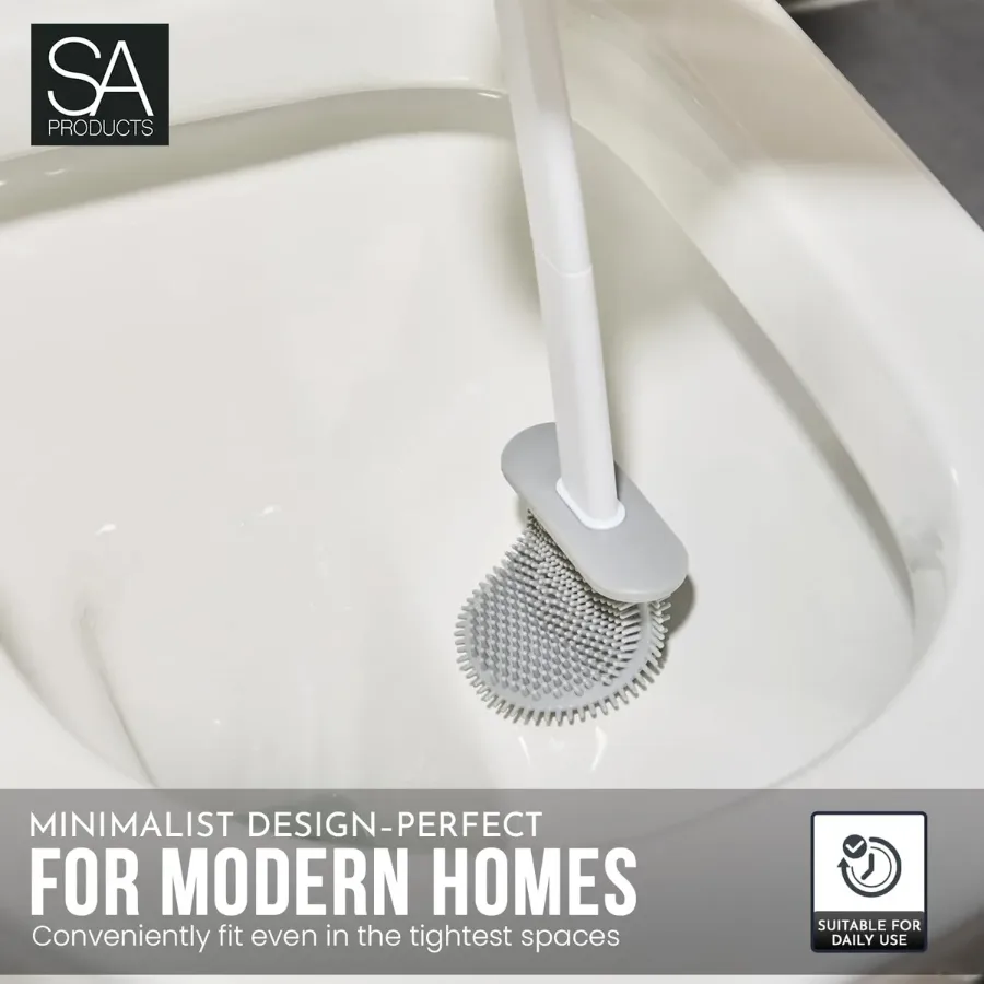 Silicone Toilet Brush Set - Bendable Deep Cleaning Feature — photo 4