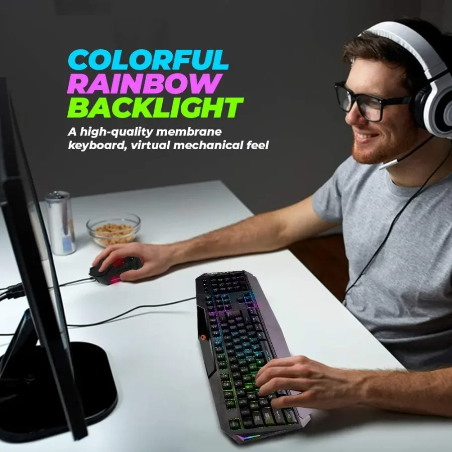 Backlit Gaming Keyboard and Mouse Combo Meetion C510 USB β photo 9