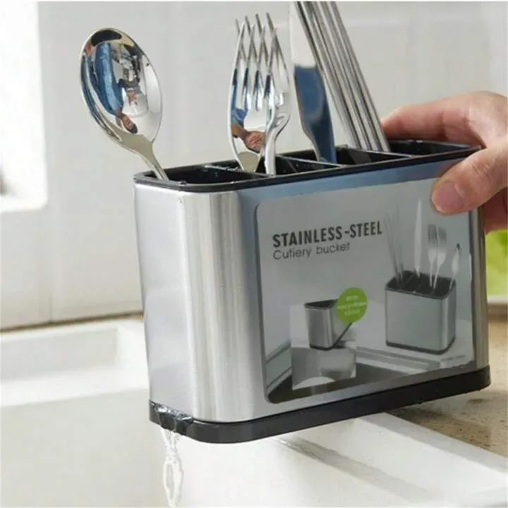 High Quality Stainless Steel Cutlery Bucket β photo 2