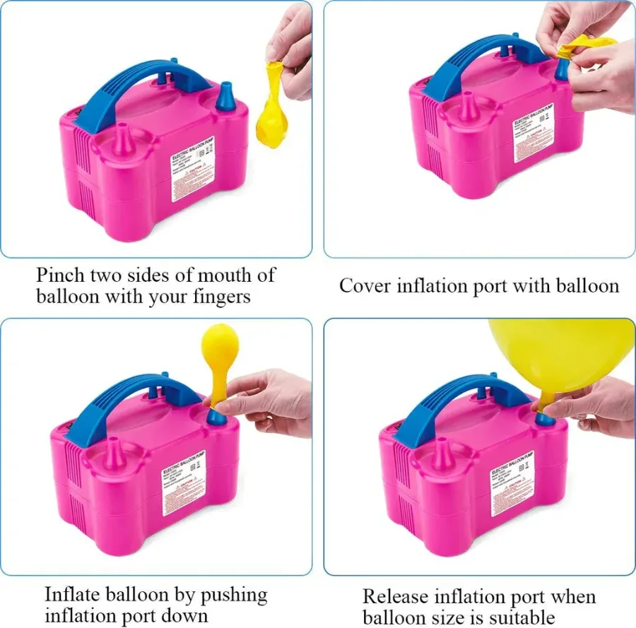 Electric Inflator Double Hole Inflatable Balloon Pump Machine Fast Aerated — photo 2