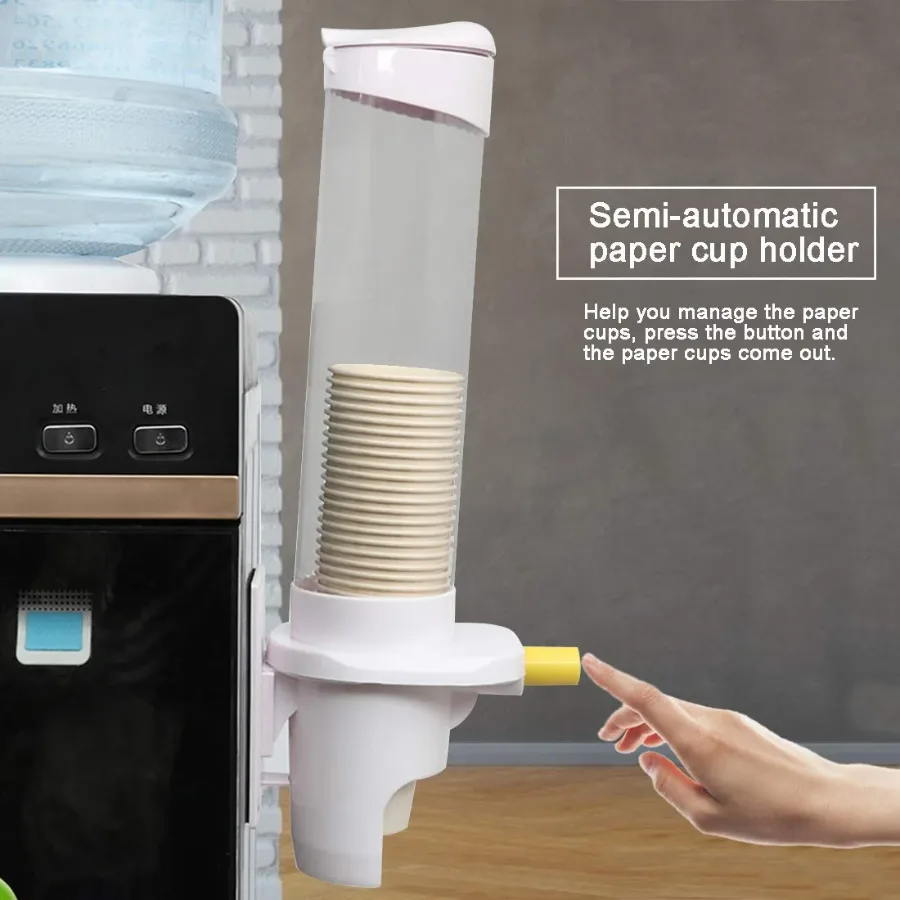 Cup Dispenser Pull Type Paper Water Disposable Button Press Cup Remover Holder For Home Offices Shops And Hospital β photo 2