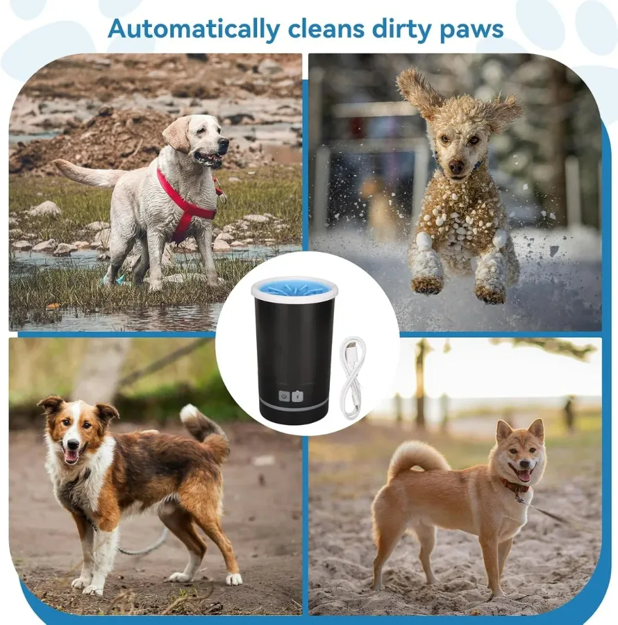 Dog Pet Foot Cleaner Rechargeable Soft Brushes for Small & Medium Dogs β photo 9