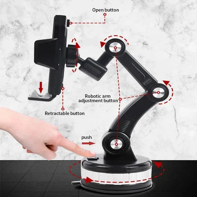 Universal Suction Cup Car Phone Holder Adjustable Gravity — photo 4