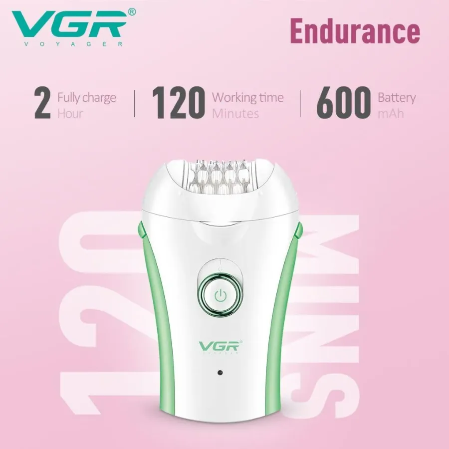 VGR Compact Professional Cordless Women Epilator for different body areas for gentle hair removal — photo 4