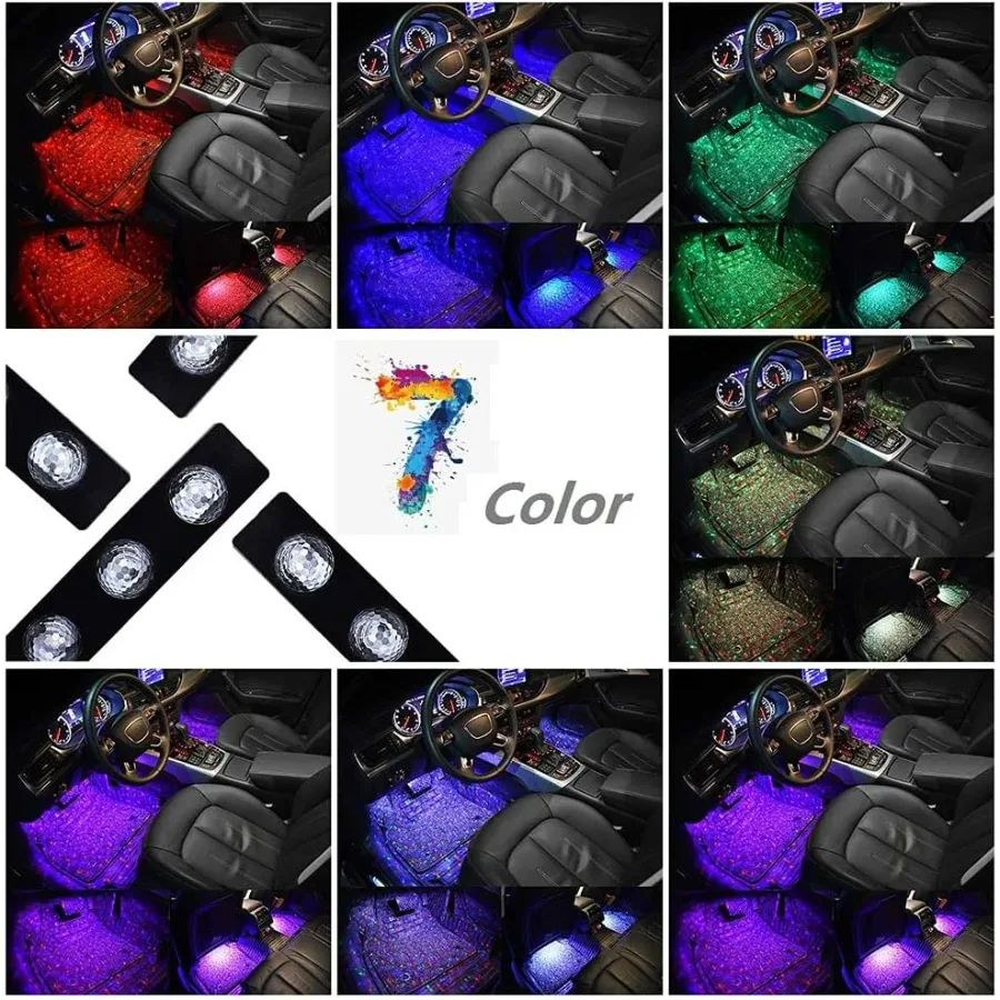 4 Pcs Crystal LED Strip Lights Bulbs With 7 Color Control RGB — photo 3