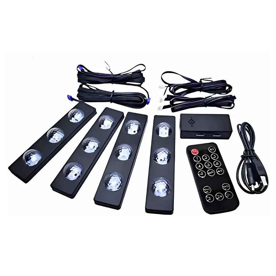 4 Pcs Crystal LED Strip Lights Bulbs With 7 Color Control RGB — photo 6