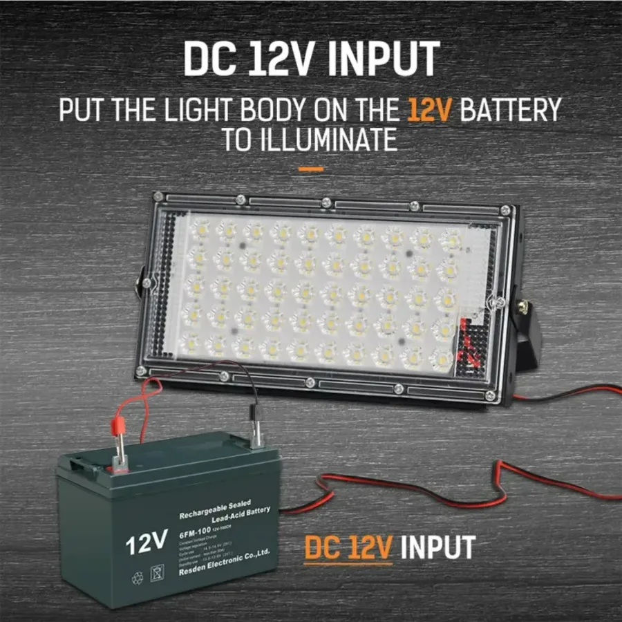 50W LED Flood Light with 120° Adjustable Angle, Waterproof White Light — photo 5
