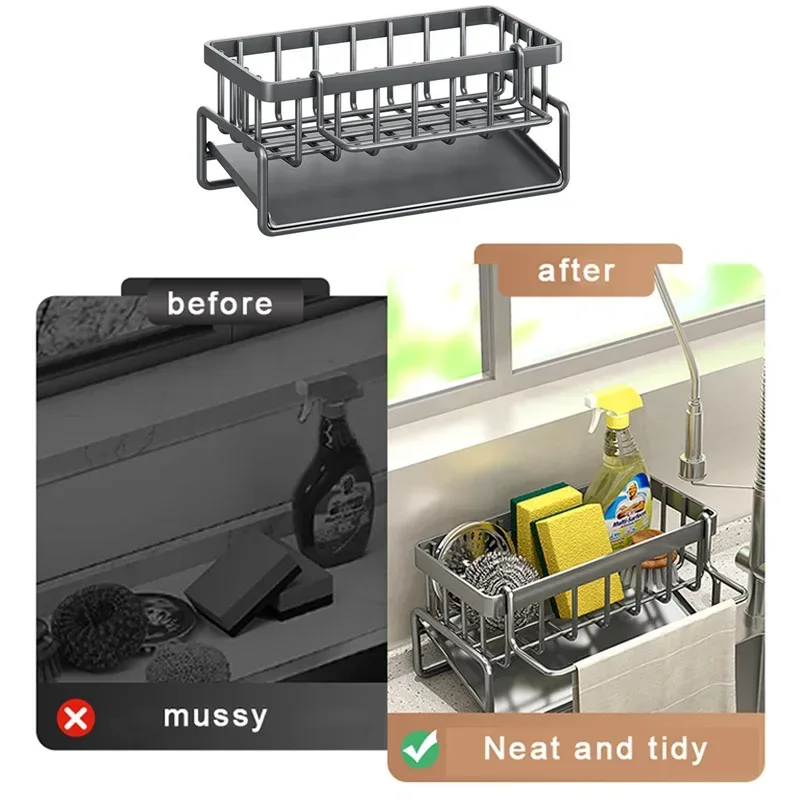 Multifunctional Stainless Steel Kitchen Drain Rack Sponge Organizer β photo 2