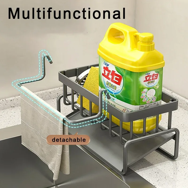 Multifunctional Stainless Steel Kitchen Drain Rack Sponge Organizer β photo 4