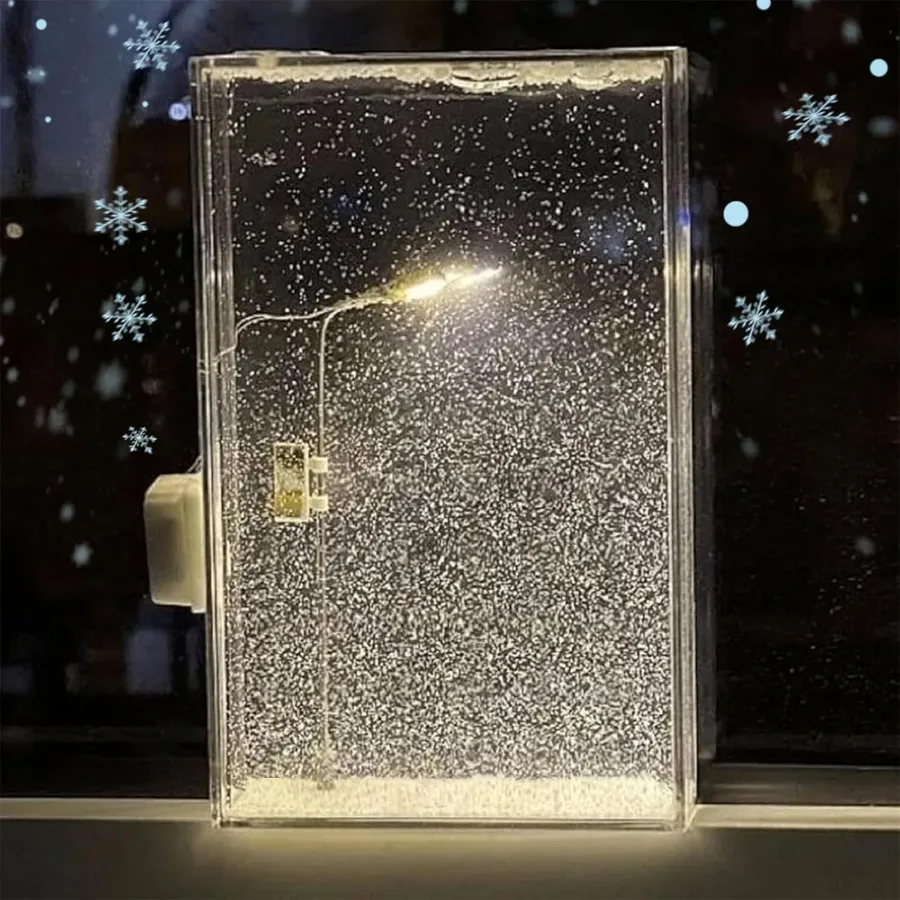 i Snow Tales Lamp, Snowy Night Street Lamp Christmas Snow Scene Light DIY Materials, Snow Globe Night Light — photo 2
