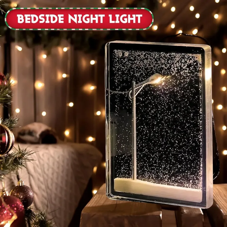 i Snow Tales Lamp, Snowy Night Street Lamp Christmas Snow Scene Light DIY Materials, Snow Globe Night Light — photo 6