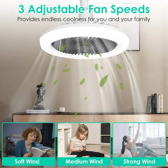 Socket Lamp Fan Light Cooler With Remote Control β photo 3