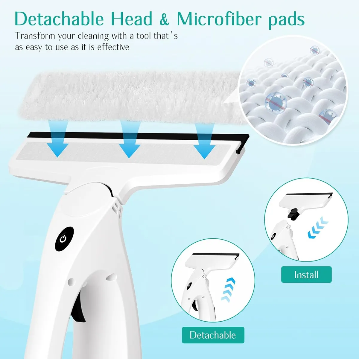 3 in 1 Rechargeable Cordless Window Vacuum Cleaner with Window Puller — photo 4
