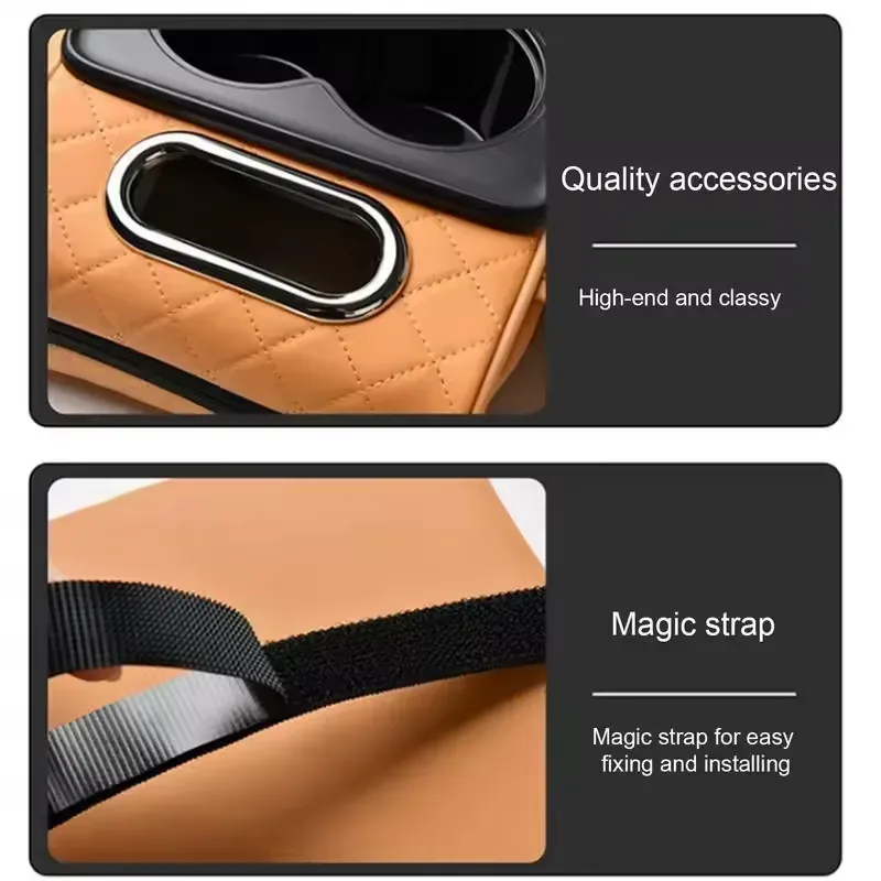 5-in-1 Car Center Console Armrest Cushion with Cup Holder Tissue Box Organizer Bag β photo 6