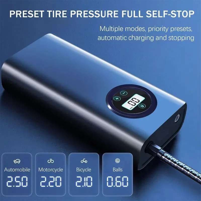 Adjustable Portable Compressor Tire Inflator with LCD Display — photo 5
