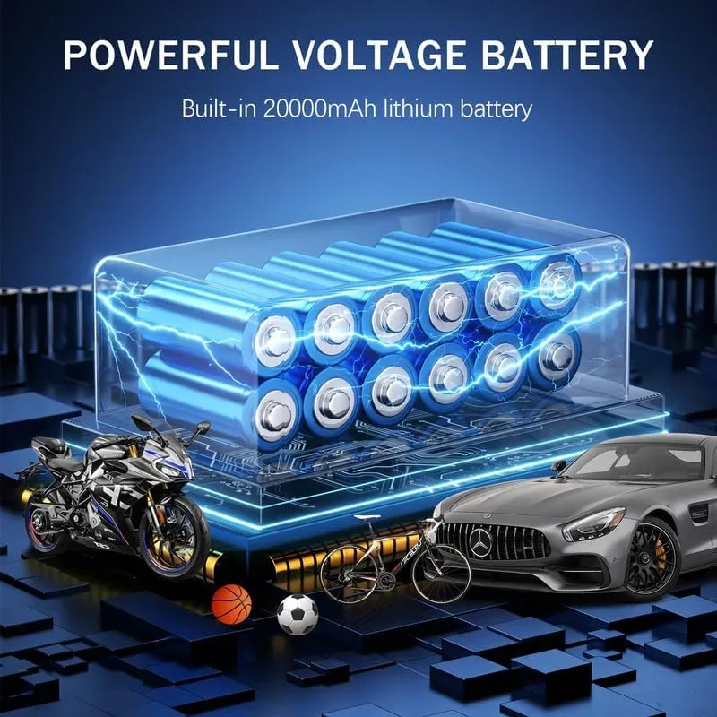 Adjustable Portable Compressor Tire Inflator with LCD Display — photo 6