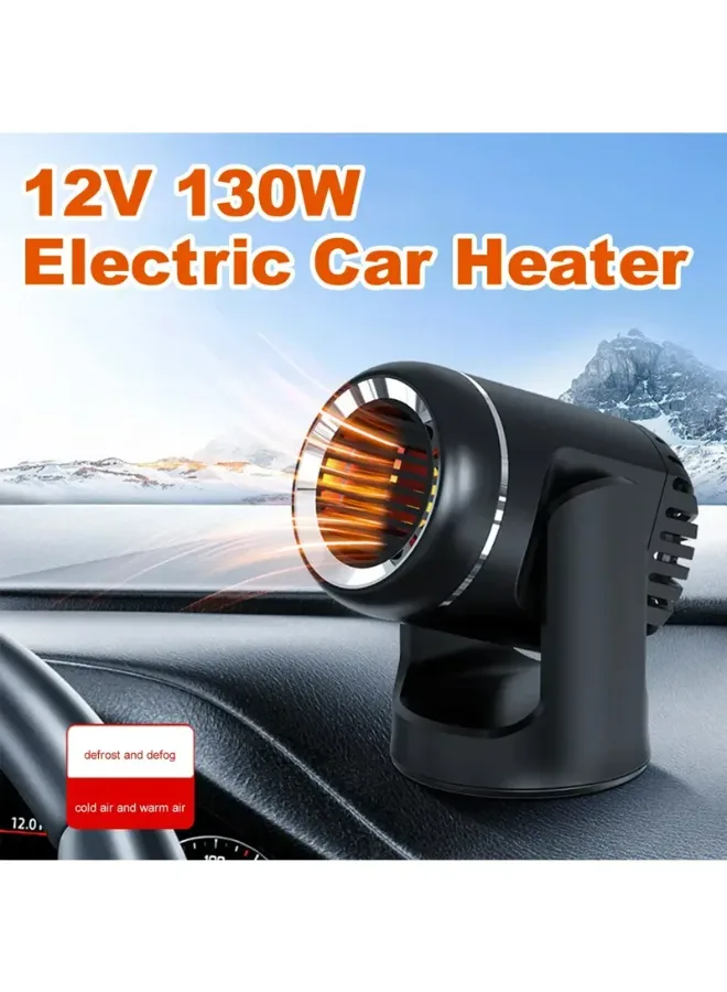 130W 12V Car Heater Fast Heating Windshield Defroster Demister Electric Fan Heater for Cars SUV Truck & Trailer - Black